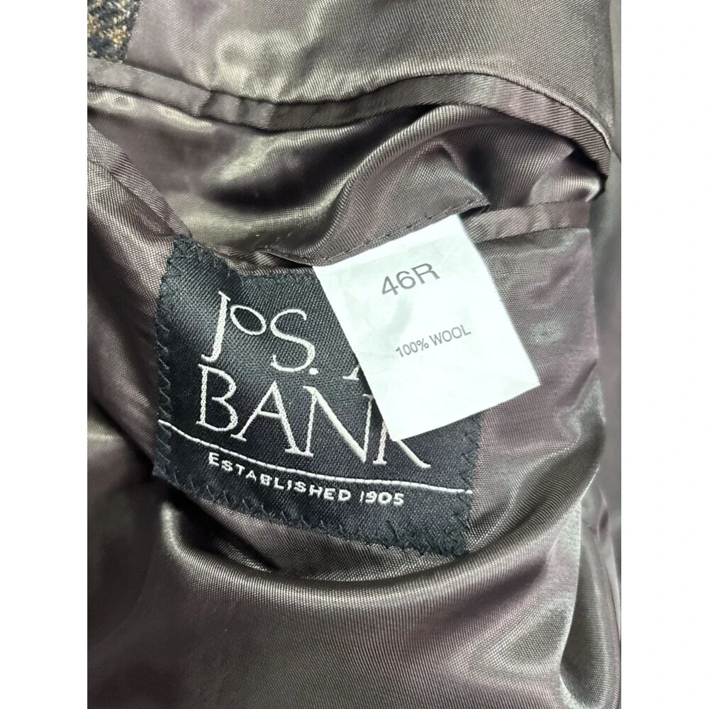 Jos. A Bank Signature Men Sport Jacket 2 button Wool Brown/Black 48L